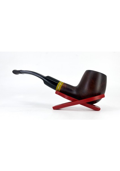 Half Bent Apple Briar (Gül Kökü) 9 mm Filtreli El Yapımı Pipo - Kahverengi 1743