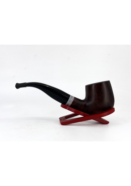 Bent Apple Briar (Gül Kökü) 9 mm Filtreli El Yapımı Pipo - Kahverengi 1742