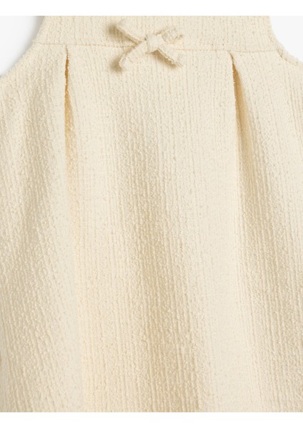 Elbise Yuvarlak Yaka Kolsuz Fiyonk Detaylı modelleri