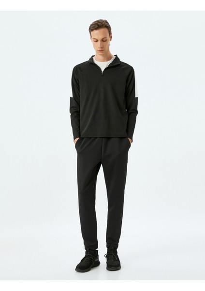 Beli Bağcıklı Cep Detaylı Jogger Scuba Kumaş Spor Eşofman Altı