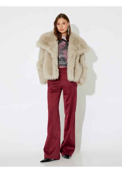 x Inji - Geniş Paça Beli Lastikli Dikiş Detaylı Cepli Biyeli Eşofman Pantolon