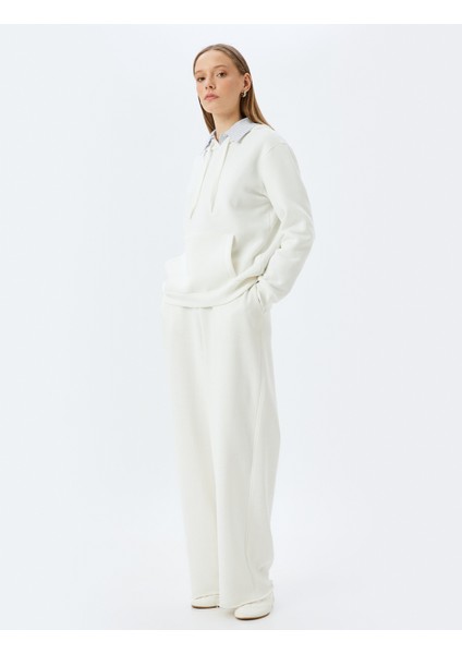 Basic Kapüşonlu Kanguru Cepli Rahat Kalıp Sweatshirt