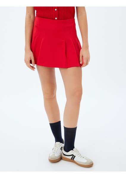 Mini Pileli Şort Etek Standart Bel modelleri