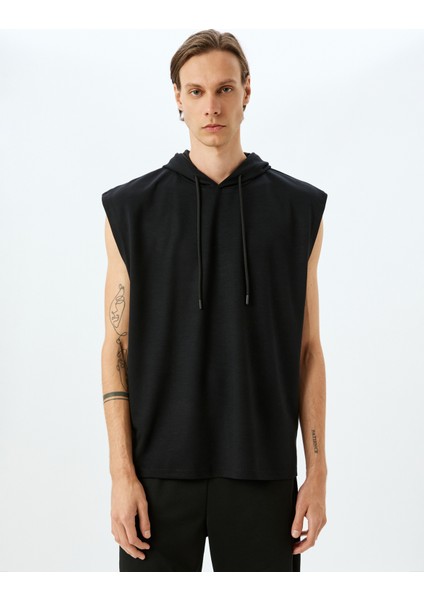 Oversize Kapşonlu Modal Karışımlı Kalın Kumaşlı Kolsuz Spor Sweatshirt modelleri