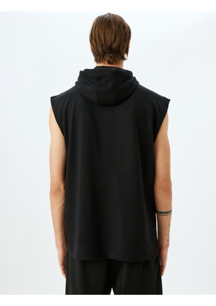 Oversize Kapşonlu Modal Karışımlı Kalın Kumaşlı Kolsuz Spor Sweatshirt fırsatları