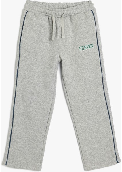 Eşofman Altı Baskı Detaylı Beli Bağlamalı Rahat Kesim