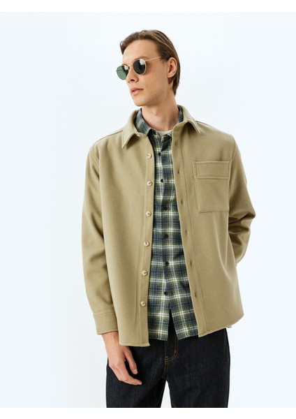 Cep Detaylı Viskon Karışımlı Gömlek Ceket modelleri