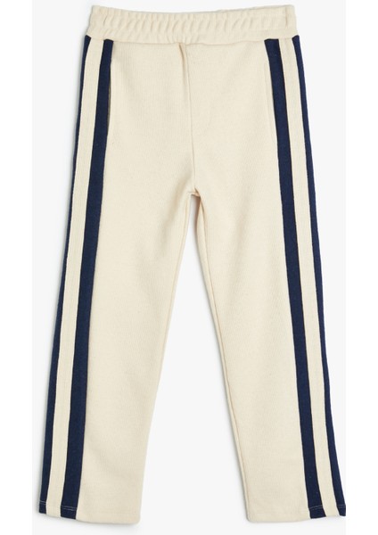 Eşofman Altı Renk Bloklu Beli Lastikli Rahat Kesim