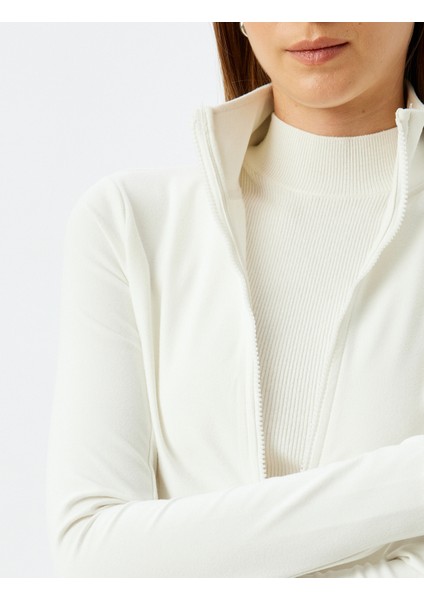 Cepli Slim Fit Dik Yaka Fermuarlı Polar Sweatshirt indirimleri