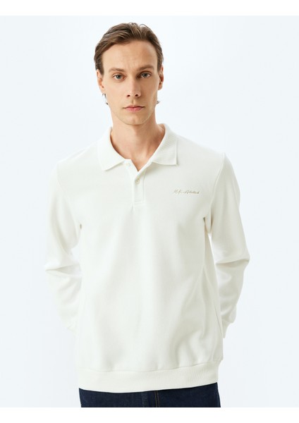 Atatürk Işlemeli Pamuk Karışımlı Interlok Kumaş Basic Polo Yaka Sweatshirt modelleri