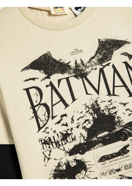 Batman Tişört Lisanslı Uzun Kollu Bisiklet Yaka Pamuklu