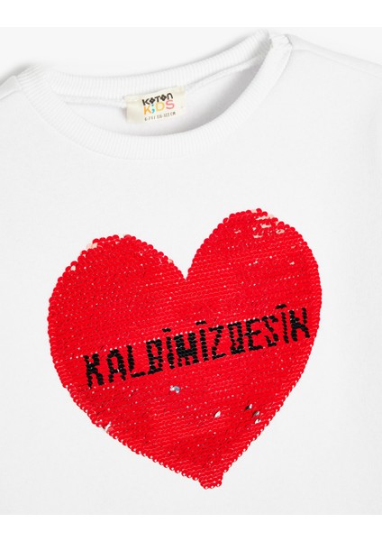 Atatürk Baskılı Tişört Pullu Payetli Bisiklet Yaka Uzun Kollu modelleri