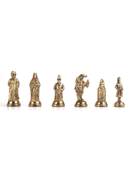 Büyük Boy Metal Osmanlı-Bizans Satranç Takımı Parlak ve Rustik Desenli Sandıklı Mdf TAHTASI(36X36 Cm.) modelleri