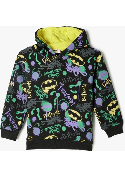 Batman Kapşonlu Sweatshirt Lisanslı Uzun Kollu