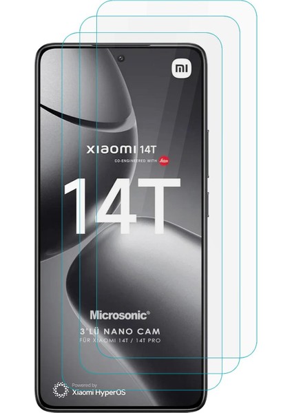 Xiaomi 14T Pro Screen Protector Nano Glass Cam Ekran Koruyucu (3`lü Paket)