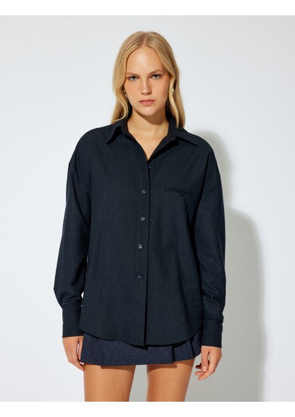 Uzun Kollu Gömlek Tek Cep Detaylı Regular Fit modelleri