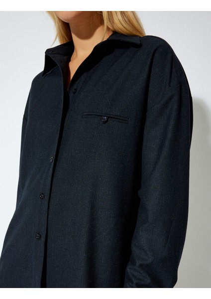 Uzun Kollu Gömlek Tek Cep Detaylı Regular Fit indirimleri