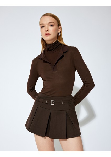 x Şahika Ercümen - Standart Bel Kemerli Pileli Etek fiyatları