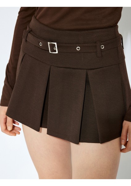 x Şahika Ercümen - Standart Bel Kemerli Pileli Etek indirimleri