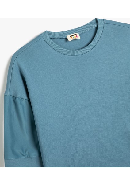 Sweatshirt Uzun Kollu Bisiklet Yaka Cep Detaylı Pamuklu modelleri