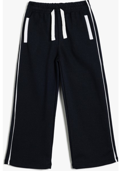 Bol Paça Eşofman Altı Beli Lastikli Renk Bloklu