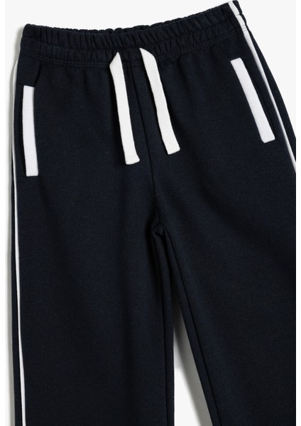 Bol Paça Eşofman Altı Beli Lastikli Renk Bloklu modelleri