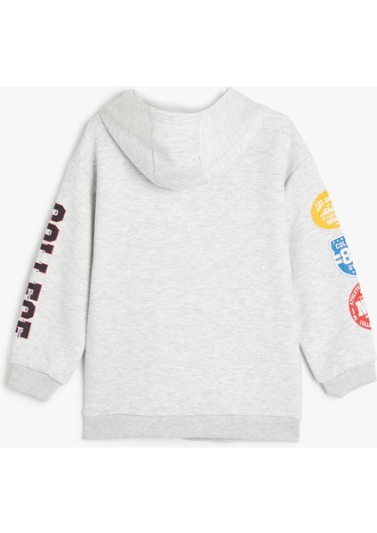 Kapşonlu Sweatshirt Los Angeles Baskılı Uzun Kollu fiyatları