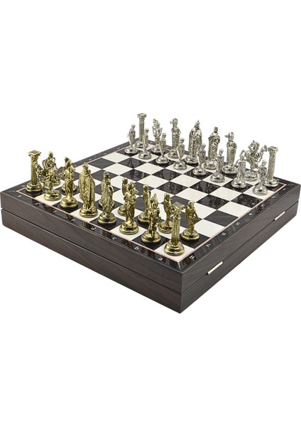 Büyük Boy Metal Ingiliz Satranç Takımı Parlak ve Ceviz Desenli Sandıklı Mdf TAHTASI(36X36X6 Cm.) modelleri