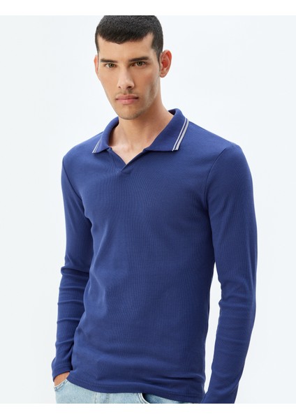 Slim Fit Tişört Uzun Kollu V Yaka Polo Pamuklu fiyatları