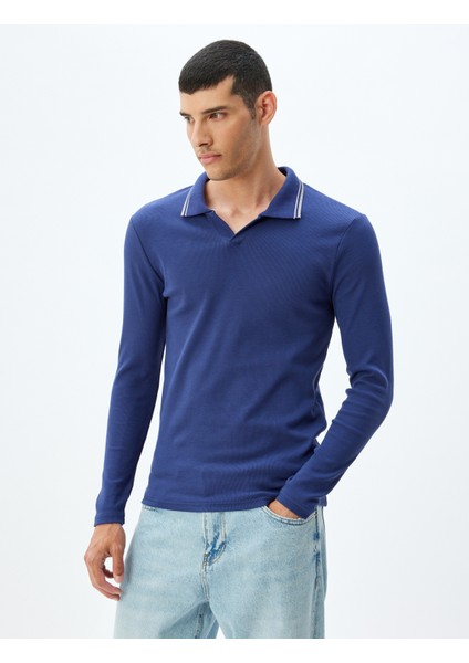 Slim Fit Tişört Uzun Kollu V Yaka Polo Pamuklu modelleri