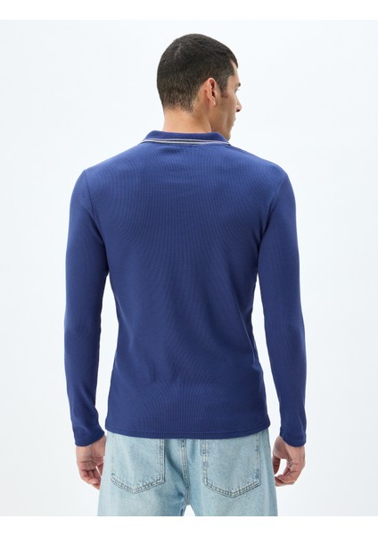 Slim Fit Tişört Uzun Kollu V Yaka Polo Pamuklu fırsatları