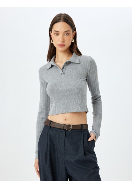 Uzun Kollu Düğmeli Slim Fit Polo Yaka Tişört modelleri