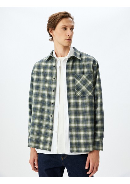 Uzun Kollu Cepli Pamuk Karışımlı Oduncu Gömleği modelleri