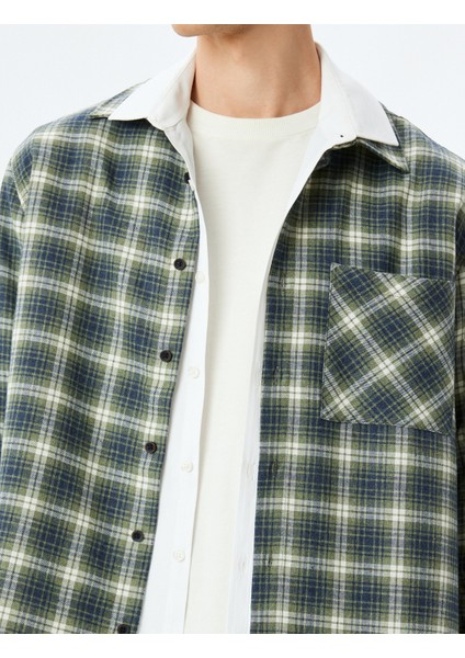 Uzun Kollu Cepli Pamuk Karışımlı Oduncu Gömleği indirimleri