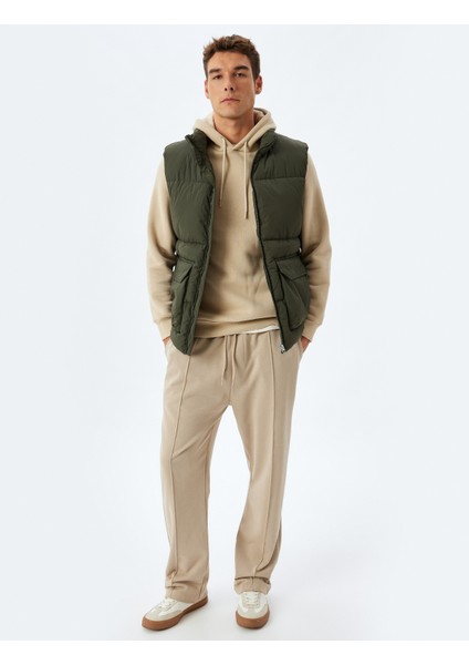 Eşofman Altı Beli Bağcıklı Cepli Dikiş Detaylı Pamuklu