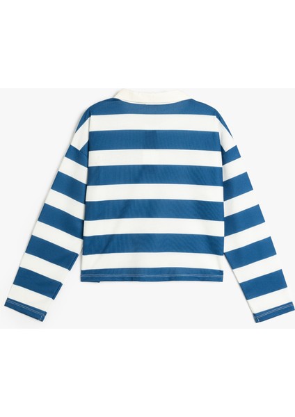 Polo Yaka Tişört Baskı Detaylı Uzun Kollu fiyatları