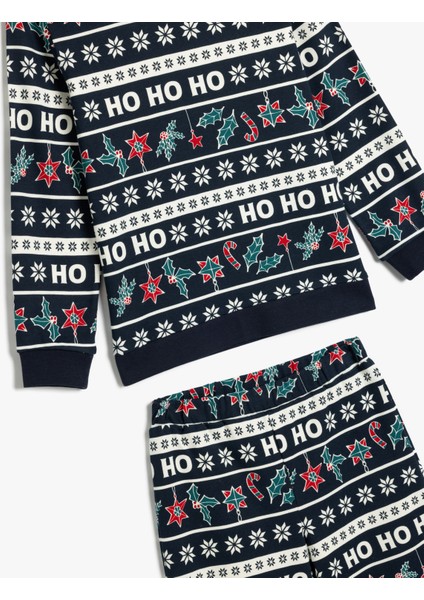 Yılbaşı Baskılı Pijama Takımı Pamuklu modelleri