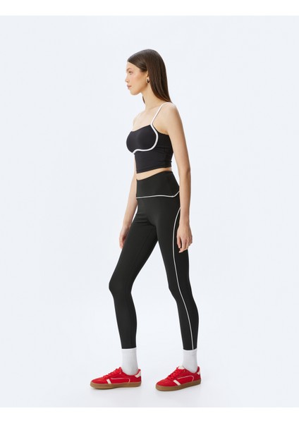 Yüksek Bel Biyeli Slim Fit Spor Tayt Interlok fiyatları