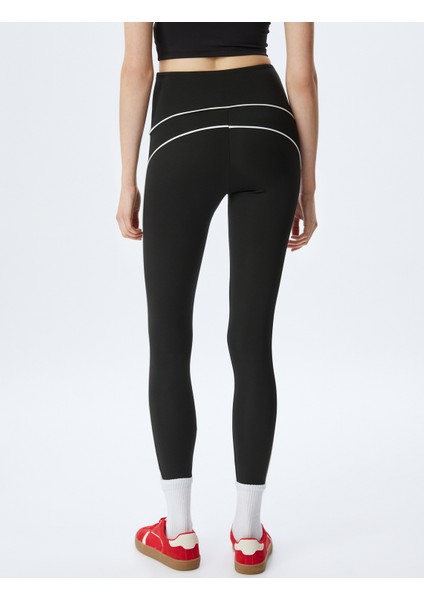 Yüksek Bel Biyeli Slim Fit Spor Tayt Interlok fırsatları