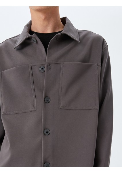 Cep Detaylı Düğmeli Uzun Kollu Gömlek Ceket indirimleri