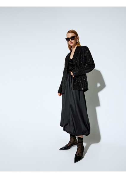 x Melis Ağazat - Standart Bel Oversize Uzun Saten Balon Etek fiyatları