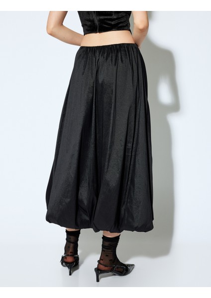 x Melis Ağazat - Standart Bel Oversize Uzun Saten Balon Etek fırsatları