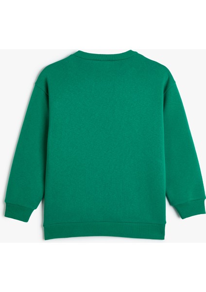 Uzun Kollu Bisiklet Yaka Yılbaşı Temalı Sweatshirt