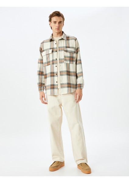 Uzun Kollu Kapaklı Cep Detaylı Kışlık Pamuk Karışımlı Oduncu Gömleği fiyatları