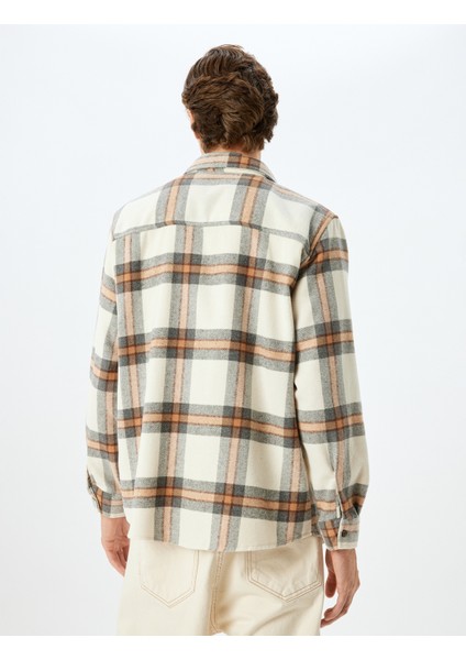 Uzun Kollu Kapaklı Cep Detaylı Kışlık Pamuk Karışımlı Oduncu Gömleği fırsatları