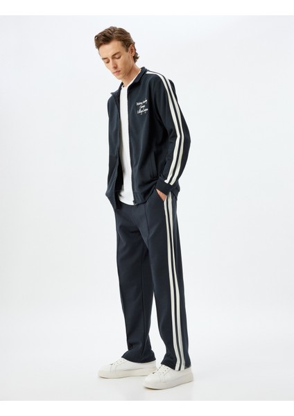 Dik Yaka Kolej Işlemeli Biyeli Cep Detaylı Pamuklu Fermuarlı Hırka fiyatları