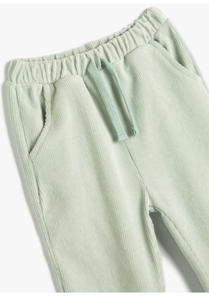 Kadife Fitilli Eşofman Altı Beli Bağlamalı Cepli modelleri