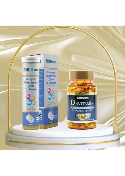 D3 Vitamini 60 Soft Jel Kapsül + Kalsiyum Magnezyum Çinko D3 20 Eferesan Tablet