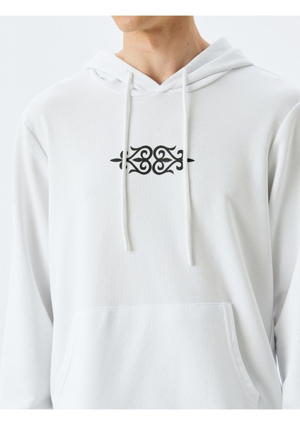 Kapşonlu Pamuklu Baskılı Sweatshirt indirimleri