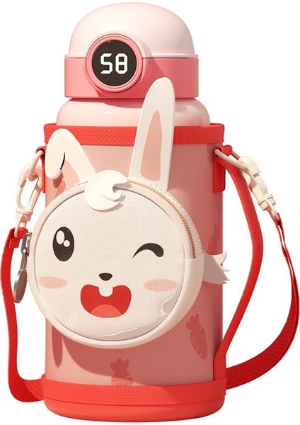 Akıllı Çocuk 316 Paslanmaz Çelik Tek Fincan Dört Kapaklı Öğrenci Pipetli Bardak (Yurt Dışından)